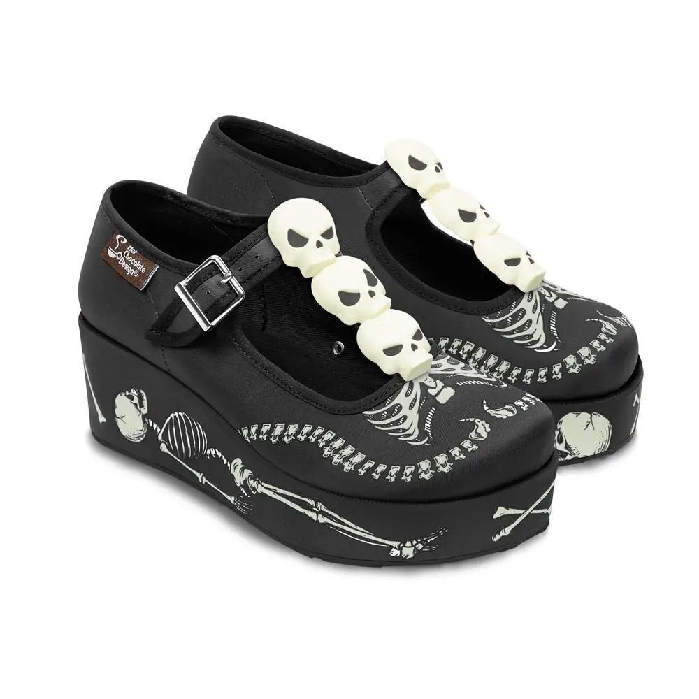 Skeletons Under Your Bed Women's Mary Jane Platform